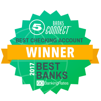 Bank5 Connect best checking account Winner 2017 best banks GOBanking Rates